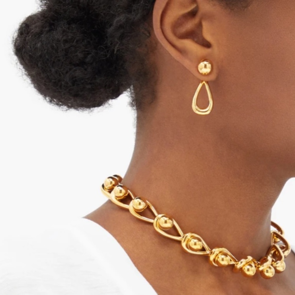 Loewe Gold Tone Hoop Earrings